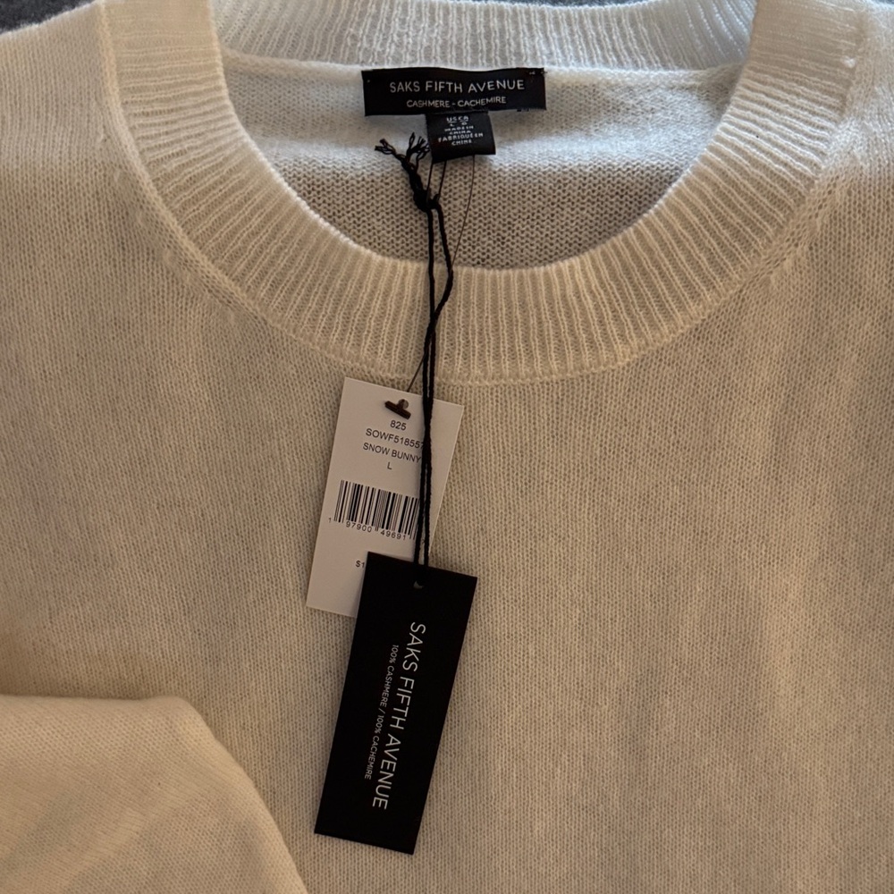 Saks Fifth Avenue Men's Cream Crewneck Sweater